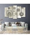 Wall art painting for living room - Floral geometric shapes | FEEBY