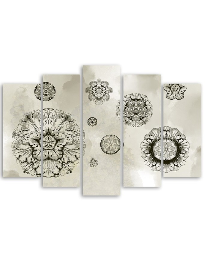 Wall art painting for living room - Floral geometric shapes | FEEBY