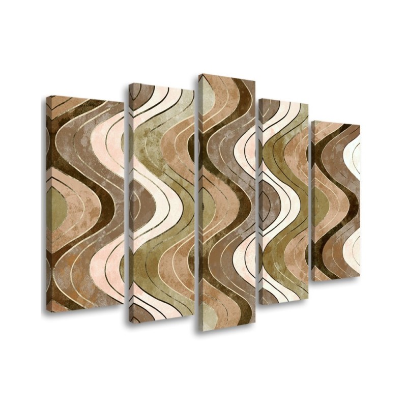 Five-part picture for living room - Vertical wavy lines | FEEBY
