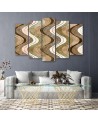 Five-part picture for living room - Vertical wavy lines | FEEBY