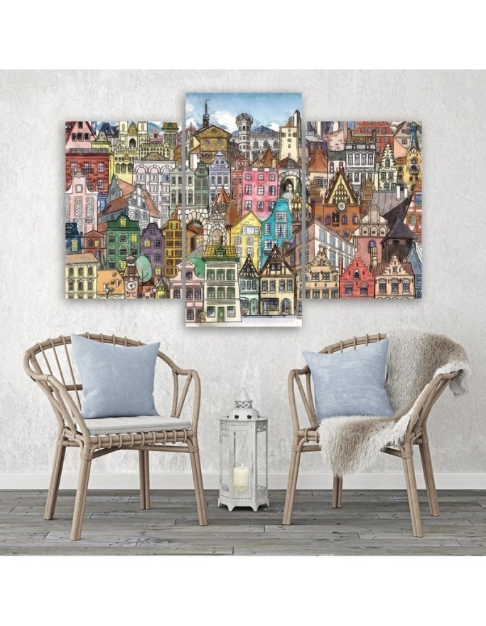 Children's triptych - Colourful city | FEEBY