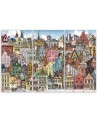 Children's triptych painting - Colourful town | FEEBY