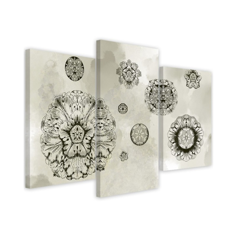 Triptych - Floral geometric shapes | FEEBY