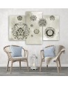 Triptych - Floral geometric shapes | FEEBY