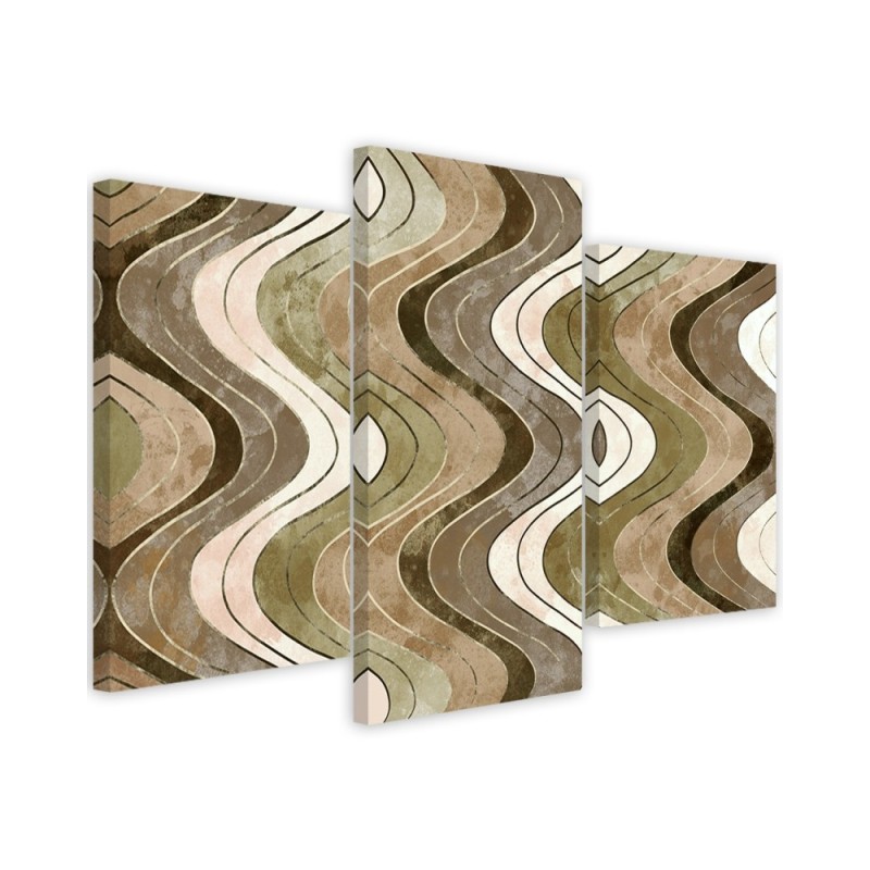 Triptych wall painting - Vertical wavy lines | FEEBY