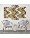 Triptych wall painting - Vertical wavy lines | FEEBY