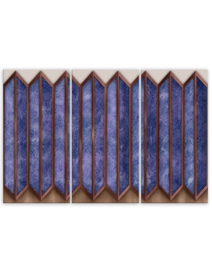 Triptych wall painting - Colourful 3D windows | FEEBY