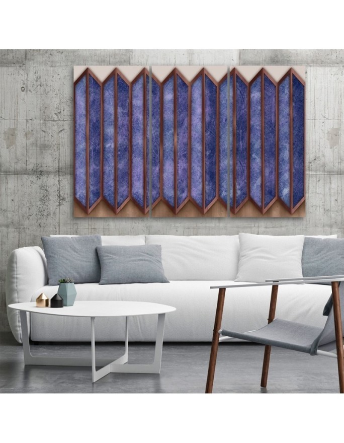 Triptych wall painting - Colourful 3D windows | FEEBY