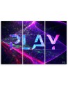Canvas print for teenager triptych - Play lettering abstract | FEEBY