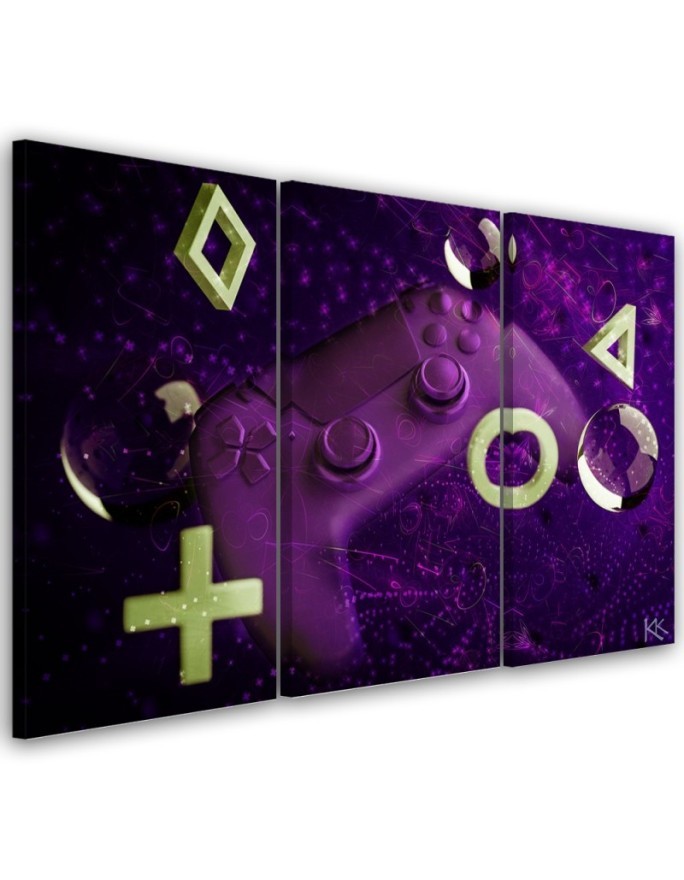 Canvas print for a teenager's room triptych - Gaming console | FEEBY