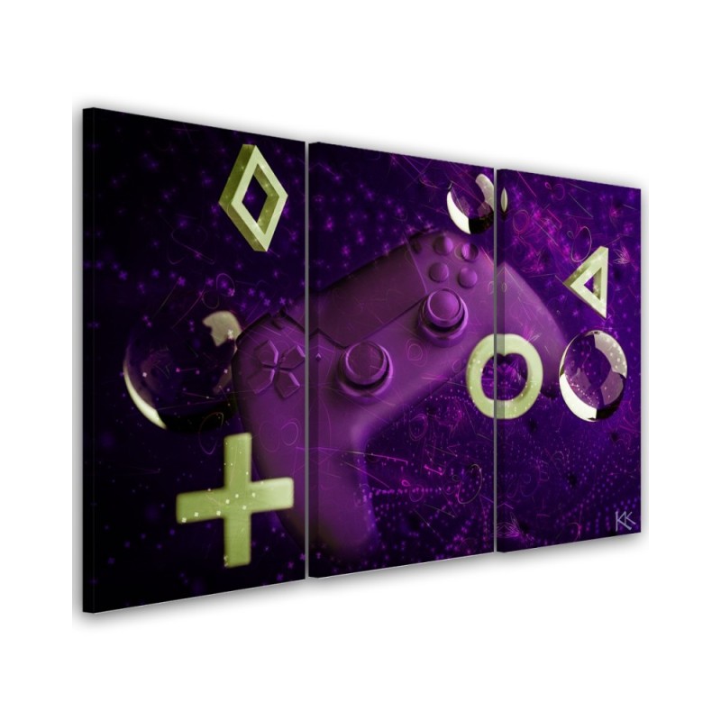 Canvas print for a teenager's room triptych - Gaming console | FEEBY