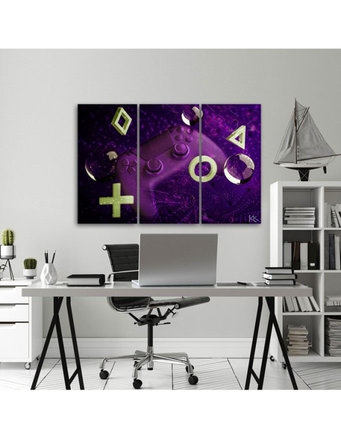 Canvas print for a teenager's room triptych - Gaming console | FEEBY