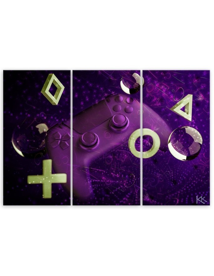 Canvas print for a teenager's room triptych - Gaming console | FEEBY