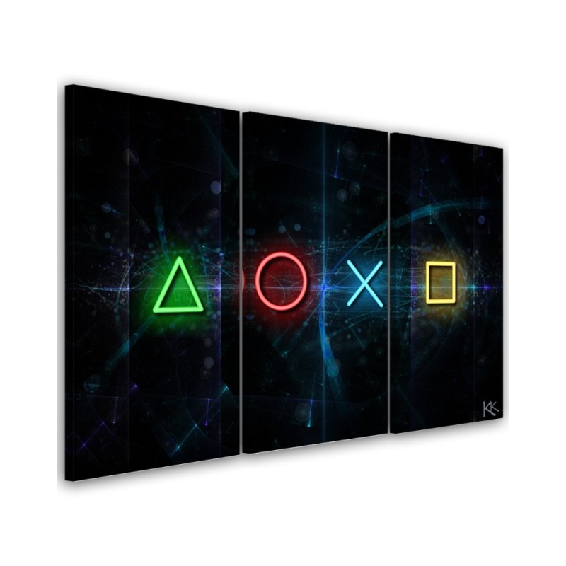 Canvas print triptychs for gamers room - Controller buttons | FEEBY