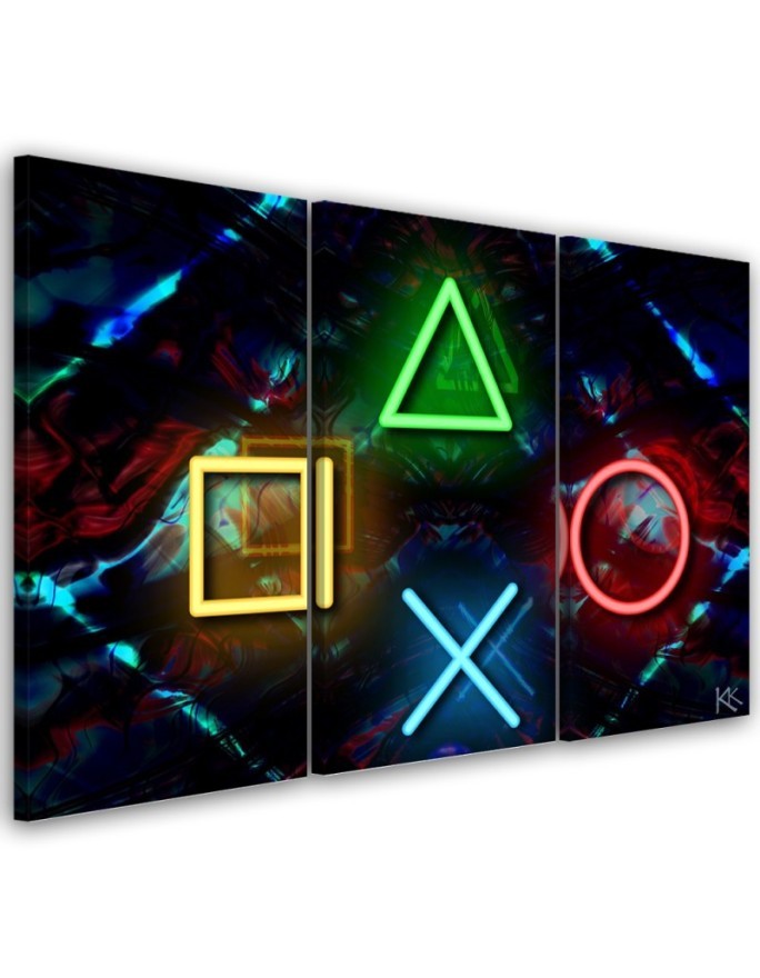 Canvas print for a teenager's room triptych - Computer games | FEEBY