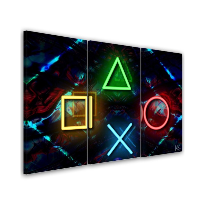 Canvas print for a teenager's room triptych - Computer games | FEEBY