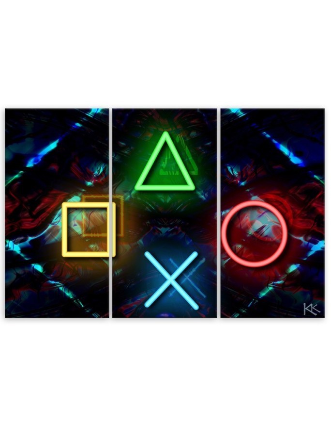 Canvas print for a teenager's room triptych - Computer games | FEEBY