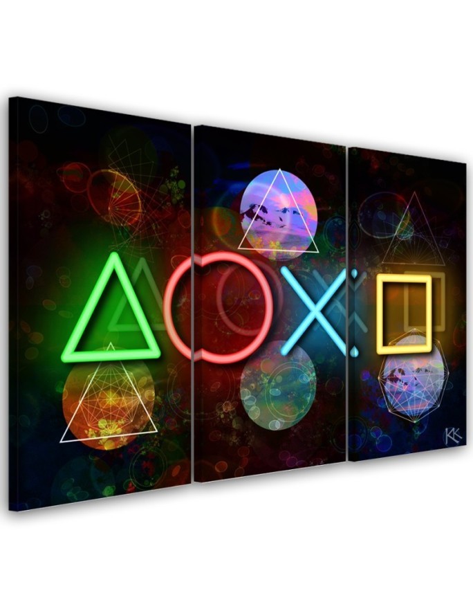 3-part picture on Canvas - Gaming console | FEEBY