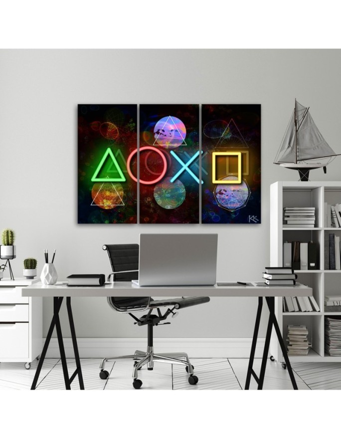 3-part picture on Canvas - Gaming console | FEEBY