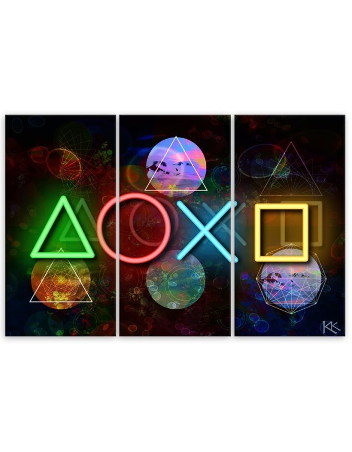 3-part picture on Canvas - Gaming console | FEEBY