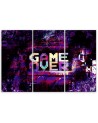 Wall art painting for teenager's room triptych - Abstract Game Over lettering | FEEBY