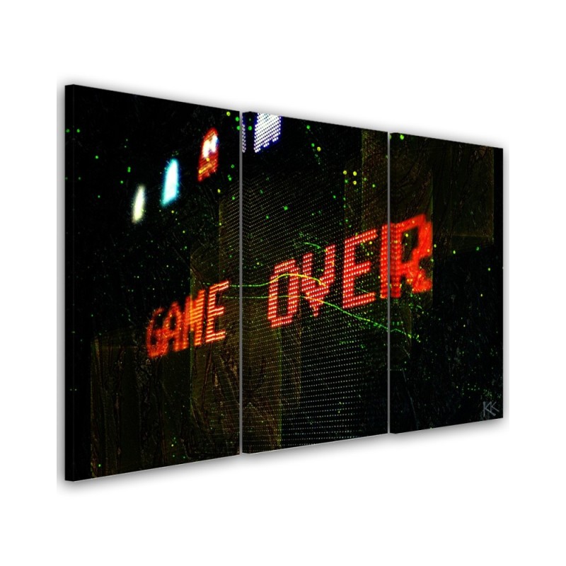 Triptych wall art painting - Game Over for the gamer | FEEBY