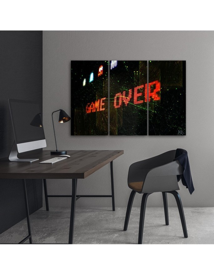 Triptych wall art painting - Game Over for the gamer | FEEBY