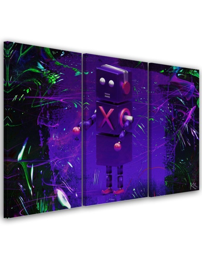 Stylish 3-part paintings Canvas - Robot for a gamer | FEEBY