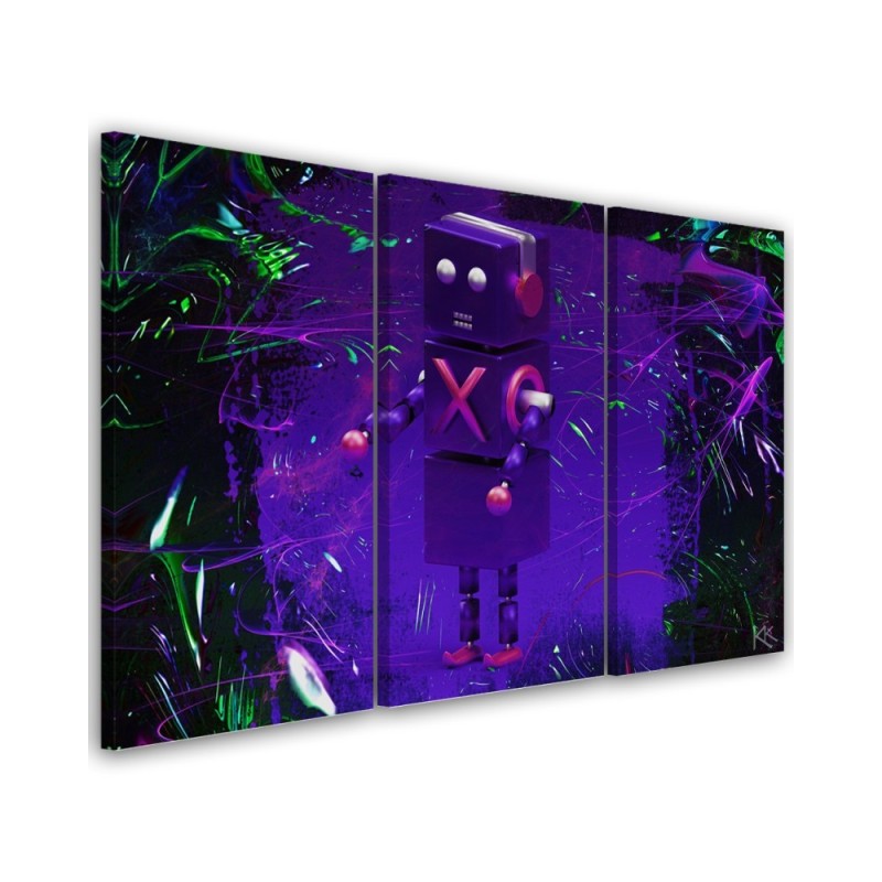 Stylish 3-part paintings Canvas - Robot for a gamer | FEEBY