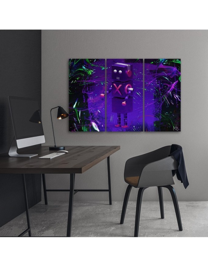 Stylish 3-part paintings Canvas - Robot for a gamer | FEEBY