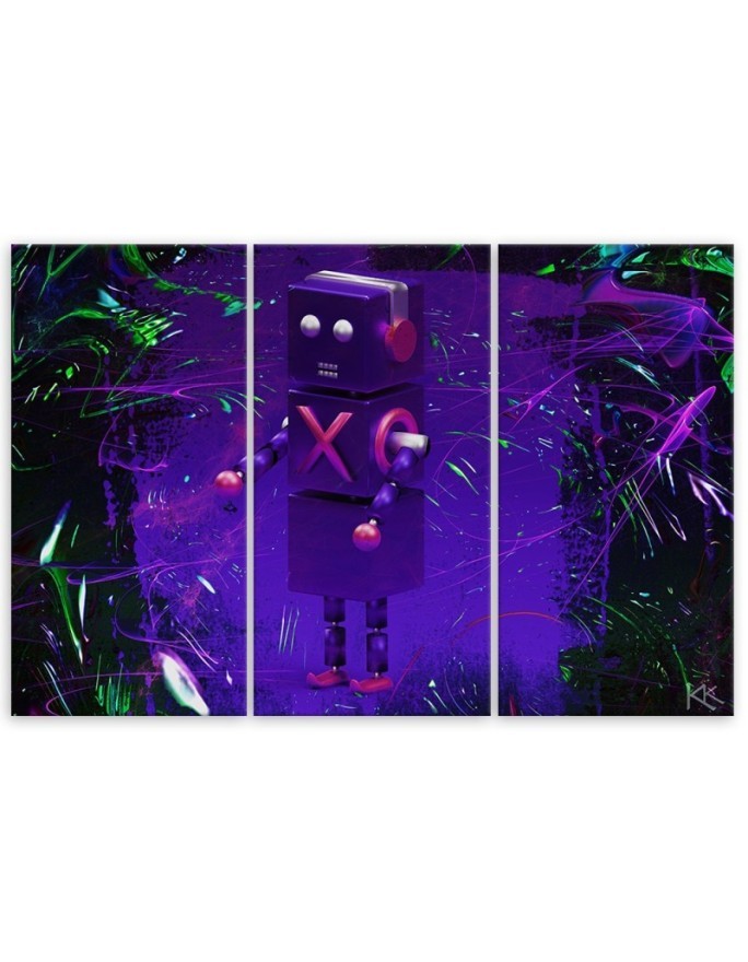 Stylish 3-part paintings Canvas - Robot for a gamer | FEEBY