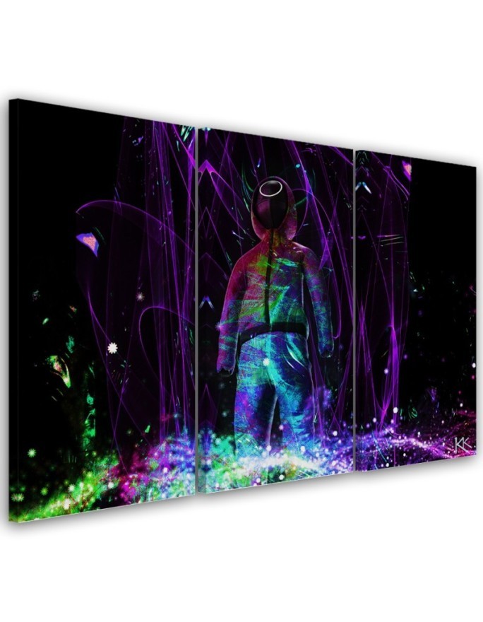 Canvas print for teenager three-piece - Neon gamer | FEEBY