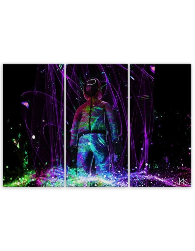 Canvas print for teenager three-piece - Neon gamer | FEEBY