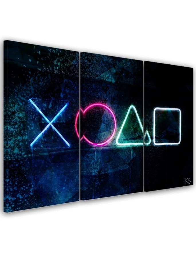 Canvas print for gamer three-part - Gaming console | FEEBY
