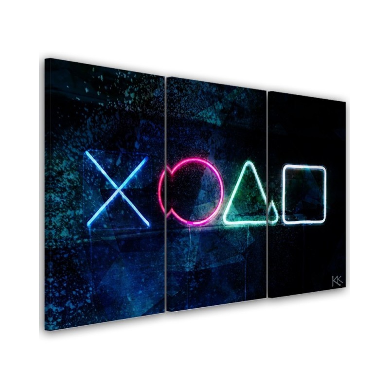 Canvas print for gamer three-part - Gaming console | FEEBY