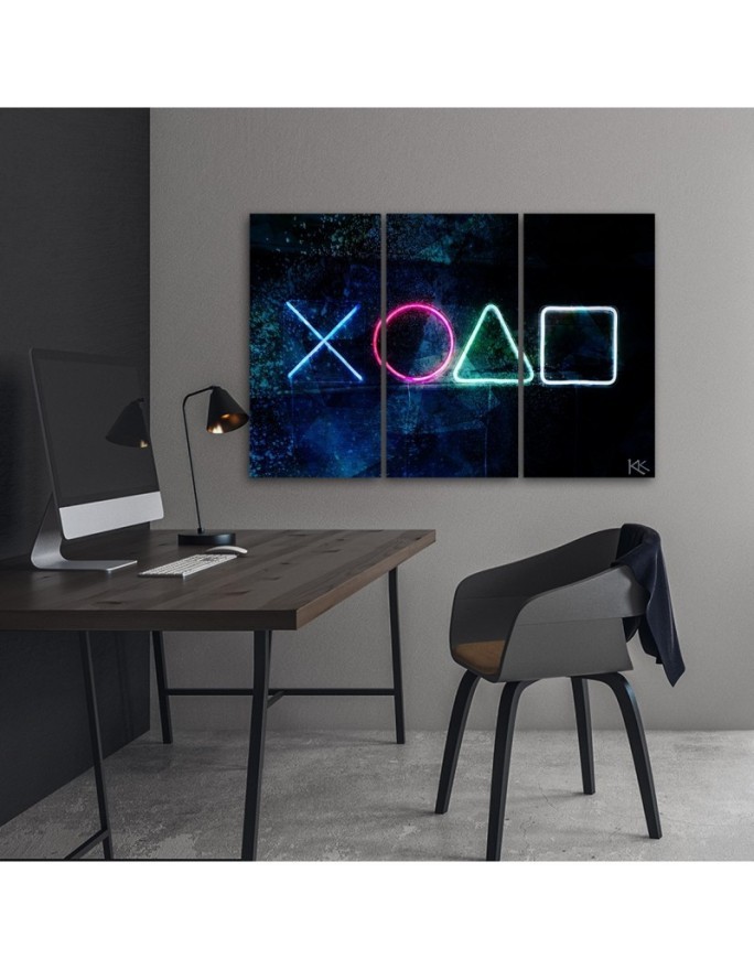 Canvas print for gamer three-part - Gaming console | FEEBY