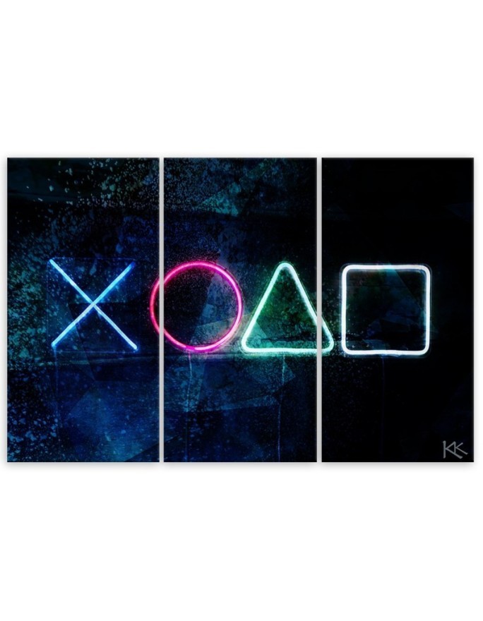 Canvas print for gamer three-part - Gaming console | FEEBY
