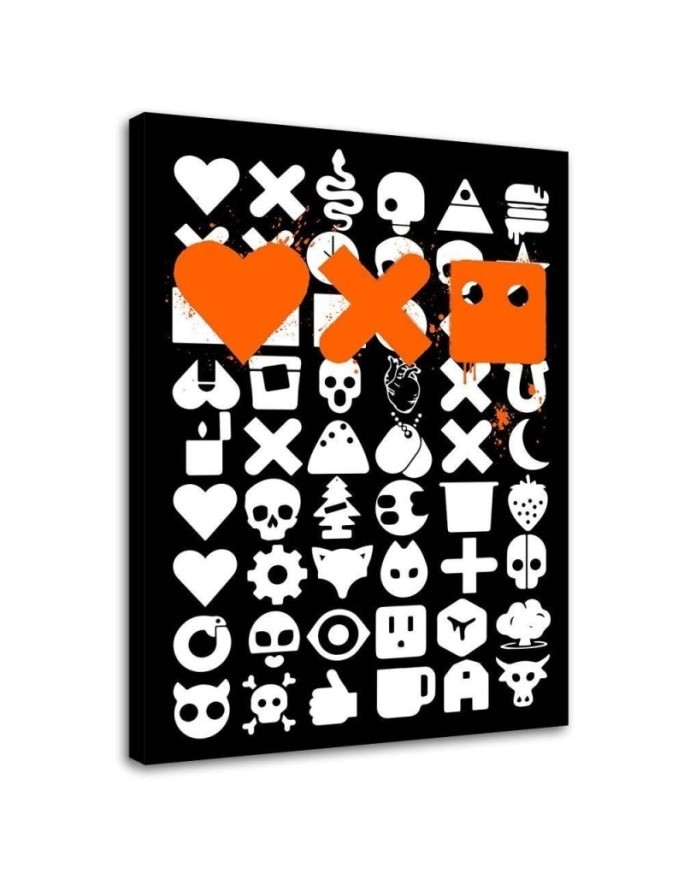 Wall art painting - Love Death and robots black Dr.Monekers | FEEBY