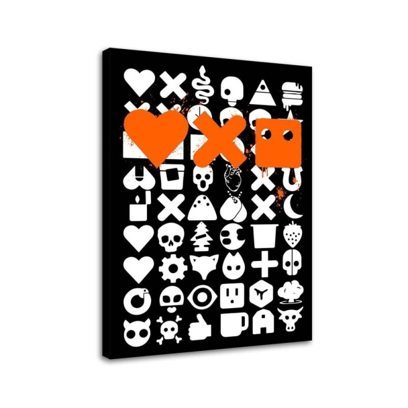 Wall art painting - Love Death and robots black Dr.Monekers | FEEBY