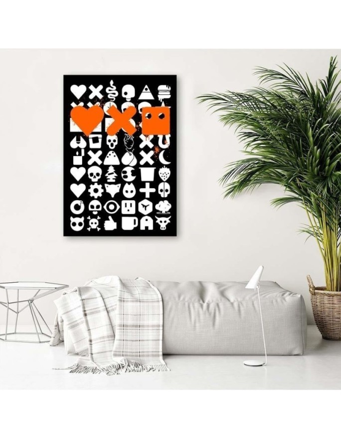 Wall art painting - Love Death and robots black Dr.Monekers | FEEBY