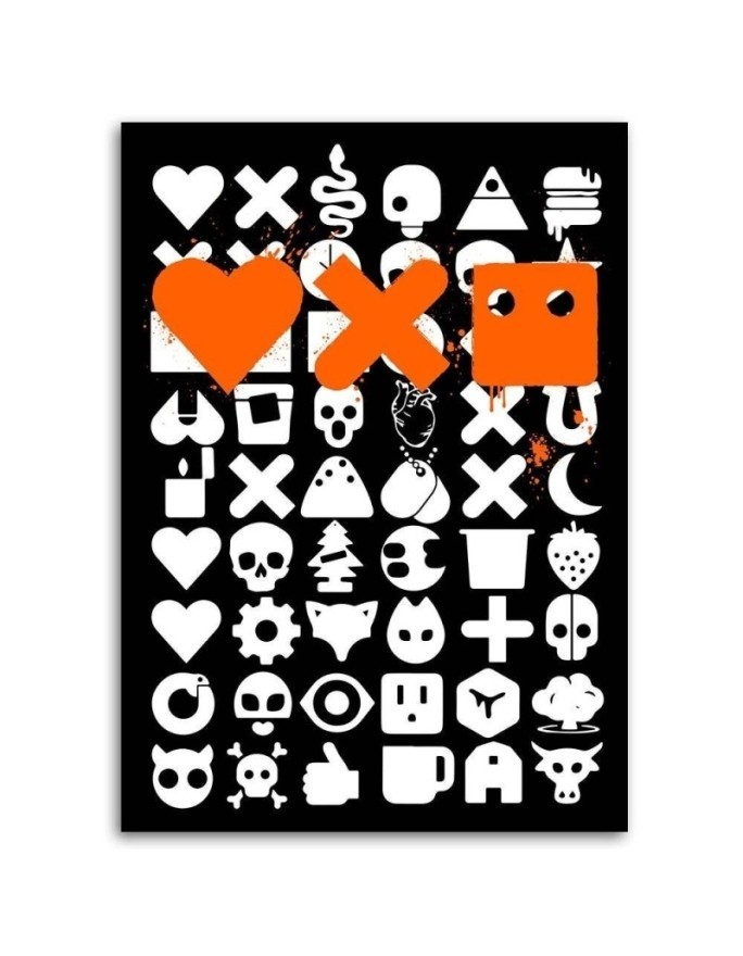 Wall art painting - Love Death and robots black Dr.Monekers | FEEBY
