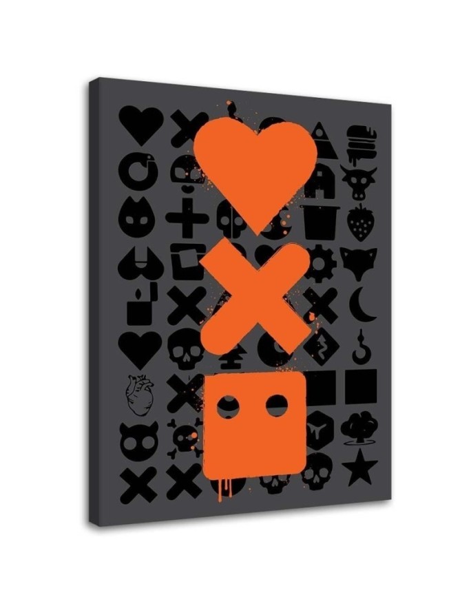 Canvas prints - Love Death and robots orange logos Dr.Monekers | FEEBY