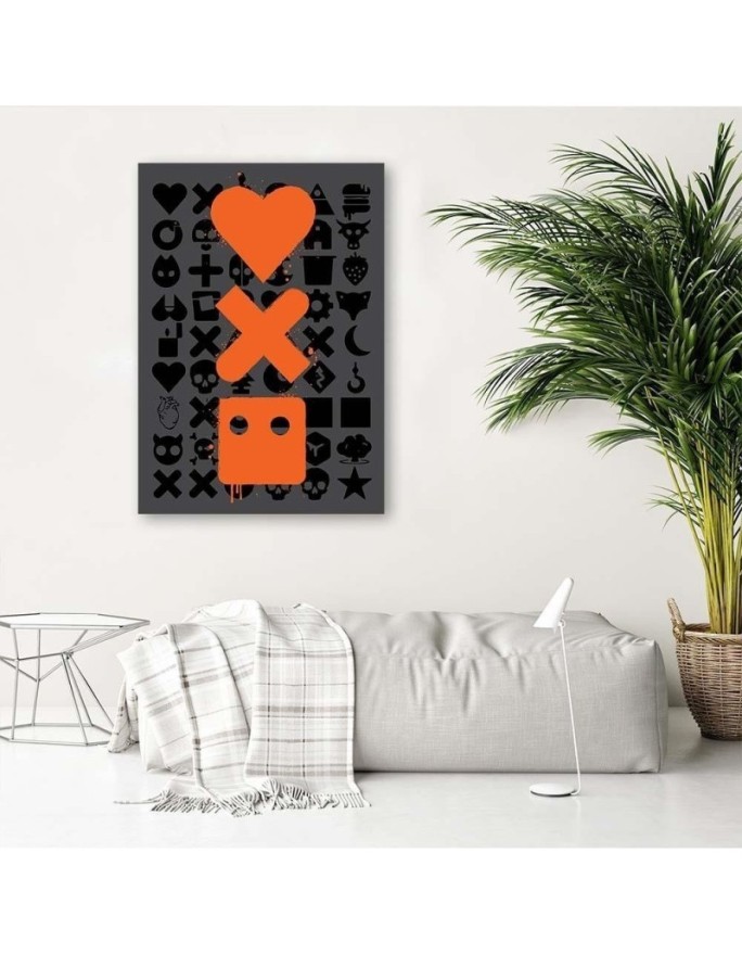 Canvas prints - Love Death and robots orange logos Dr.Monekers | FEEBY
