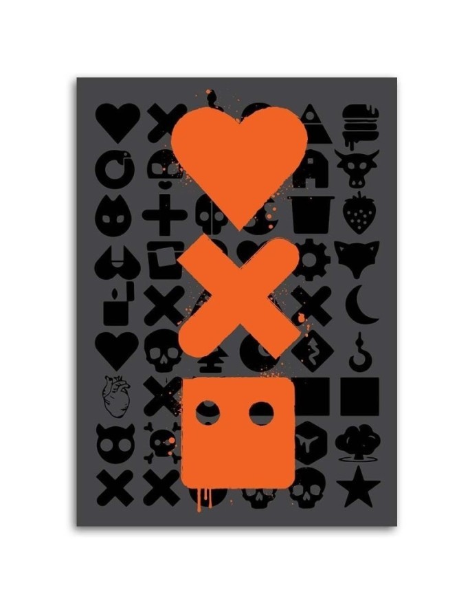 Canvas prints - Love Death and robots orange logos Dr.Monekers | FEEBY