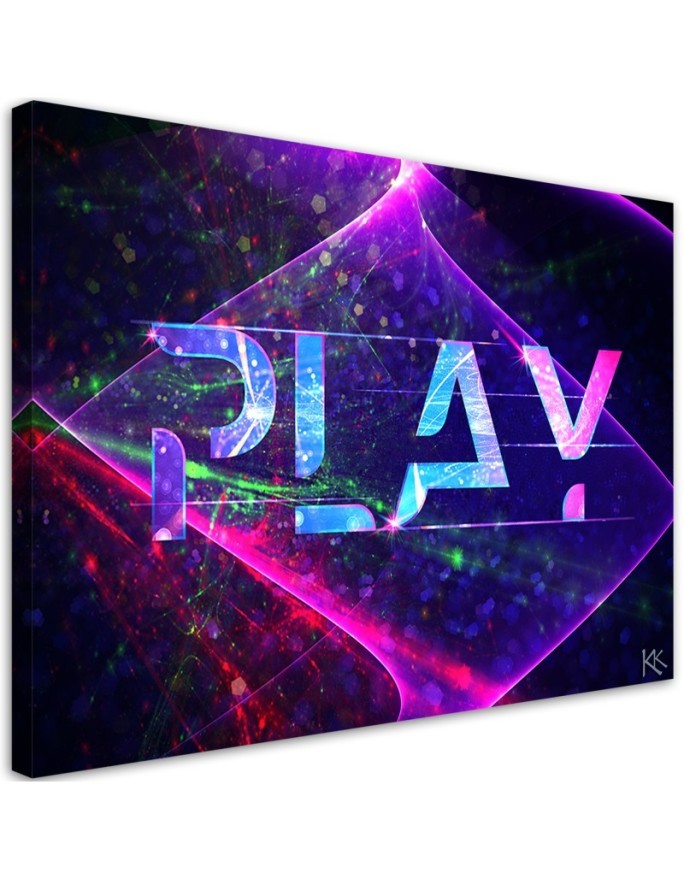 Gaming Canvas prints - Play lettering abstract | FEEBY