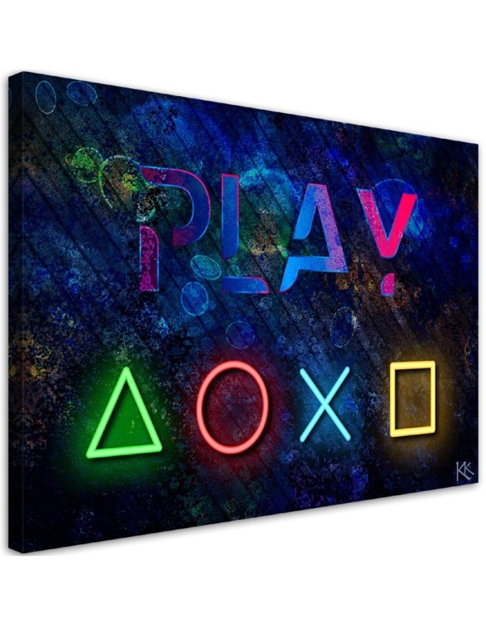 Canvas prints for a gamer - Controller buttons and play lettering | FEEBY