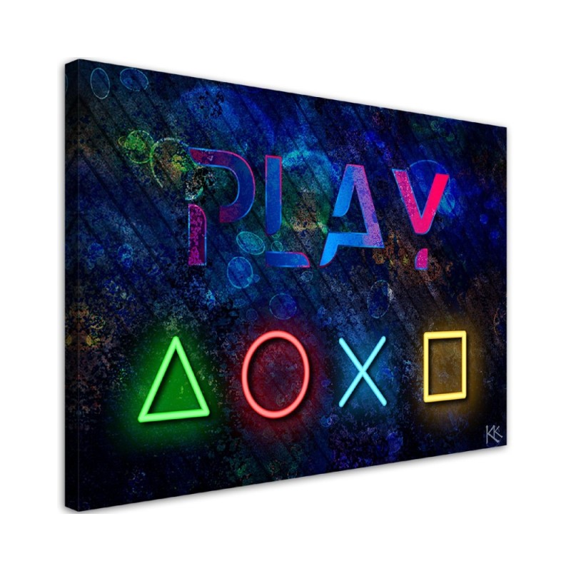 Canvas prints for a gamer - Controller buttons and play lettering | FEEBY