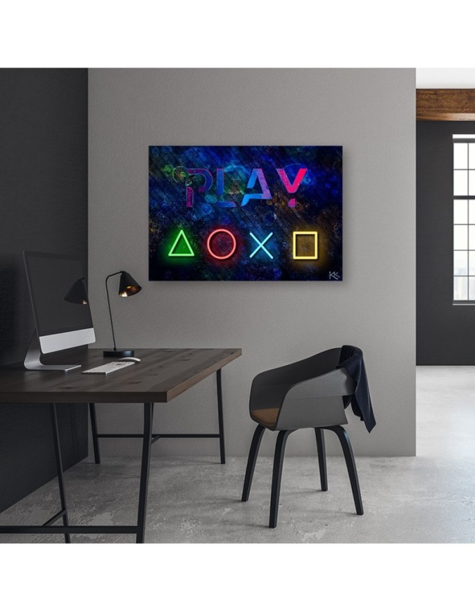 Canvas prints for a gamer - Controller buttons and play lettering | FEEBY