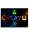 Decorative Canvas prints - Play lettering and controller buttons | FEEBY