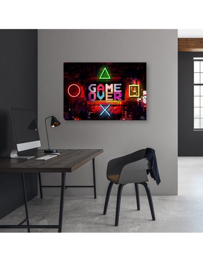 Modern Canvas painting for a gamer - Game Over lettering for a gamer | FEEBY
